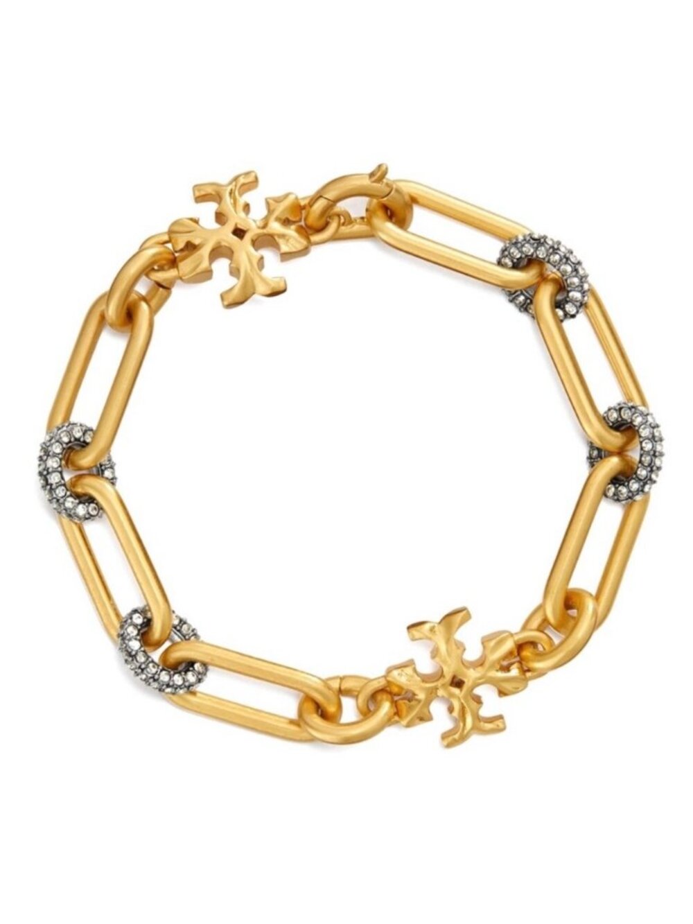 TORY BURCH ROXANNE GOLD CHAIN LINK AND PAVÉ BRACELET